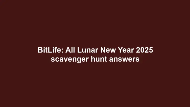 BitLife: All Lunar New Year 2025 scavenger hunt answers